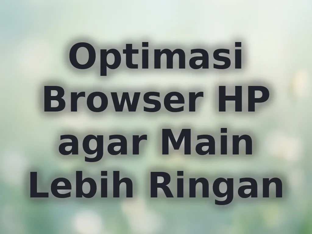 Optimasi Browser HP agar Main Lebih Ringan