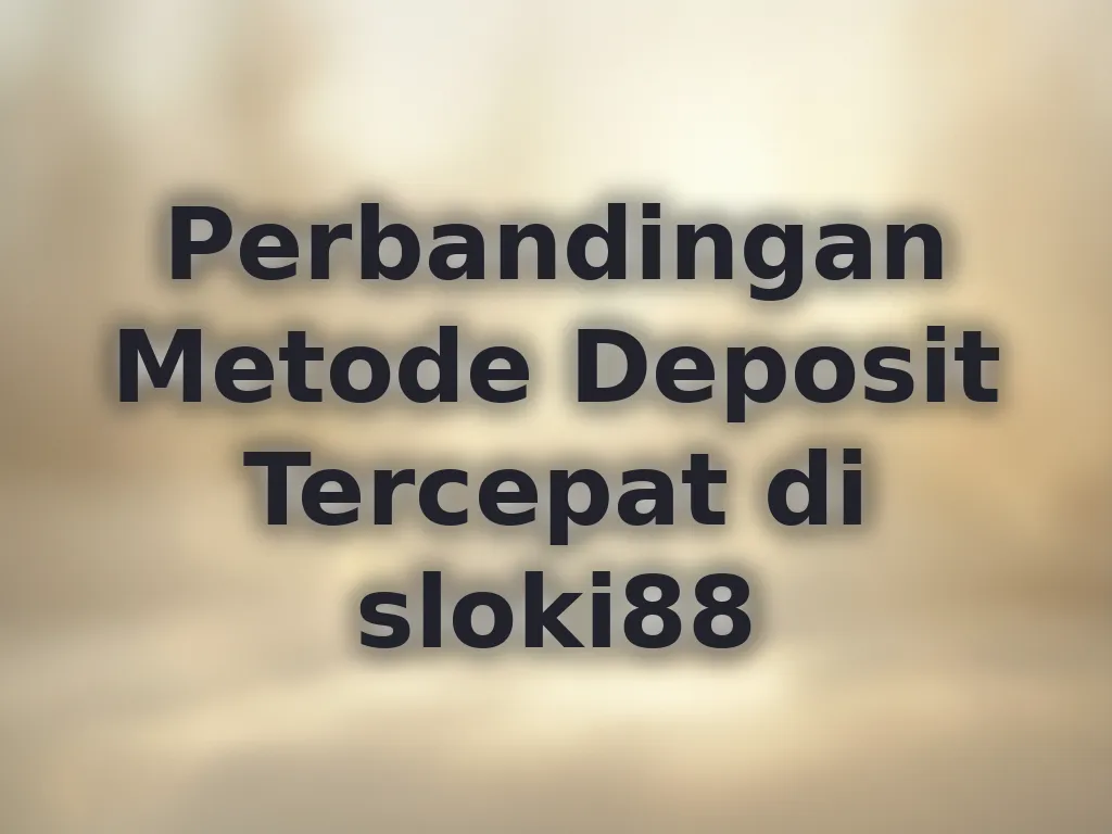 Perbandingan Metode Deposit Tercepat di sloki88